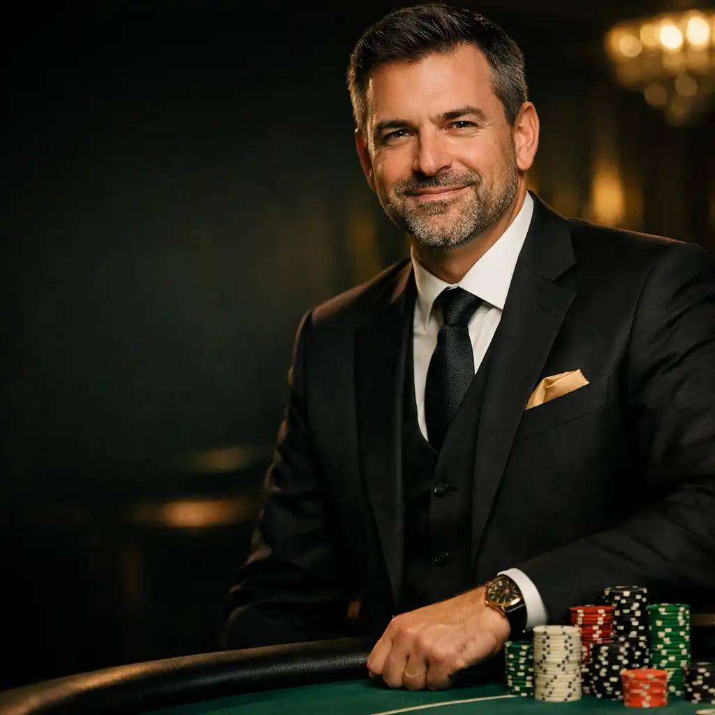 Portrét manažera pokerového salonku Dumdobrychchuti